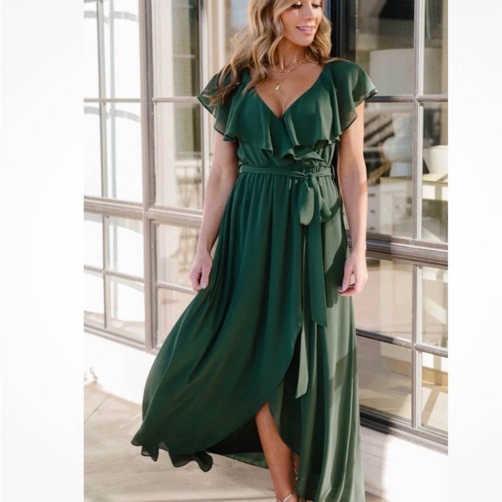 NWT Baltic Born Deep Green Wrap Maxi Dress